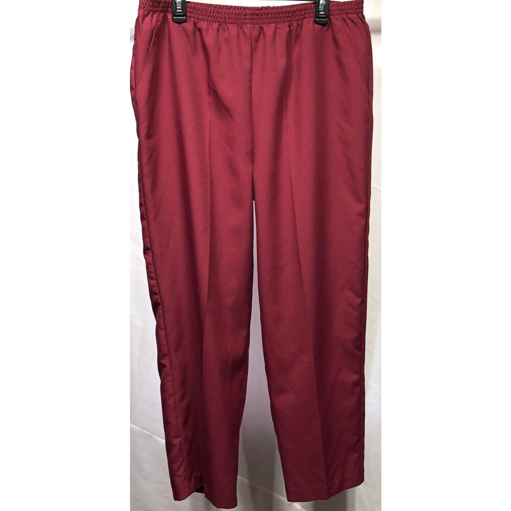 Blair Dress Pants Slacks 18W Dk Red 36"W High Rise Straight Leg Office Career